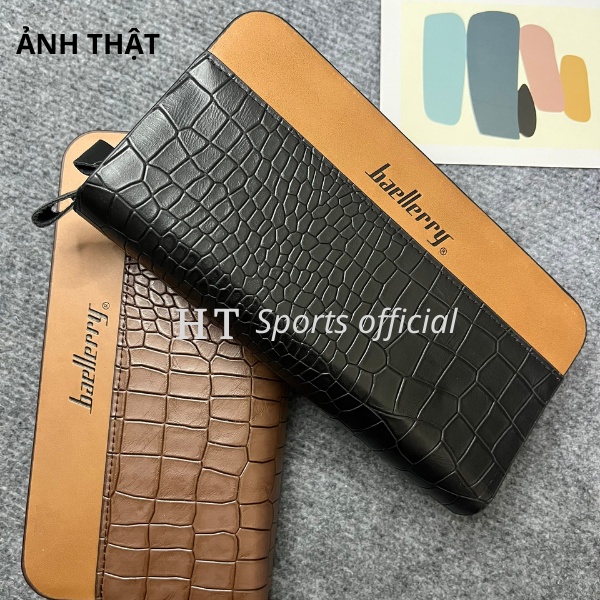 Bóp ví cầm tay nam nữ Baellerry HT Sports da Pu cao cấp phong cách cá tính, sang trọng tiện lợi (2 khóa)