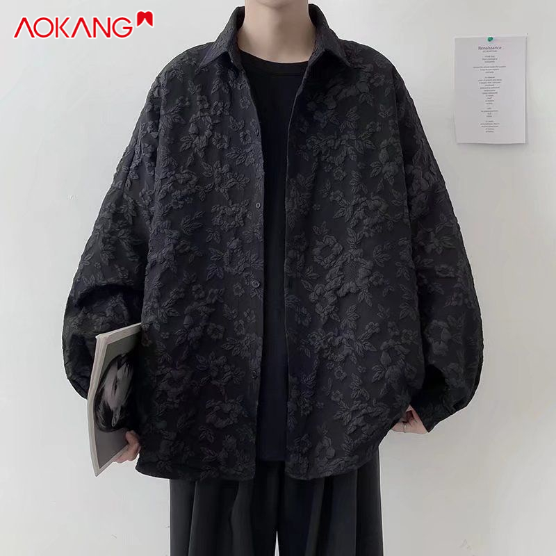 Áo sơ mi AOKANG dài tay họa tiết dập nổi màu sắc thời trang cao cấp dành cho nam