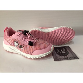 Giày Thể Thao In Hình Hello Kitty Phối Ren Hồng Đào Dễ Thương Cho Bé Gái