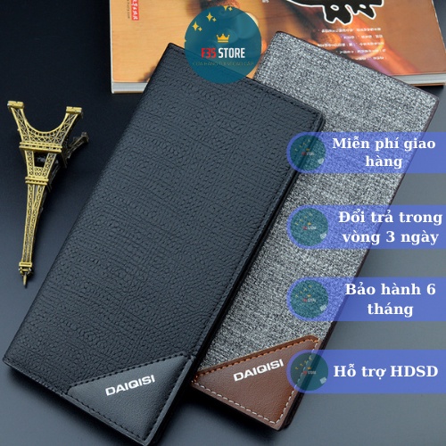 Ví nam / bóp nam -DAIQISI- da cao cấp dáng đựng mini đựng tiền, đựng thẻ F35STORE_V19