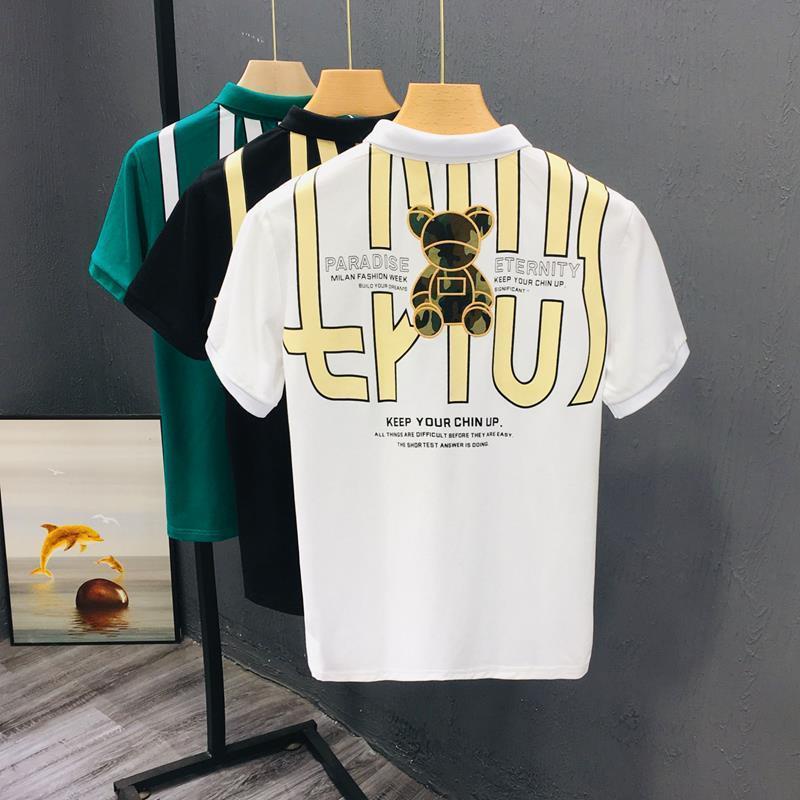 Áo polo Tay Ngắn In Hình Gấu Nhỏ Dễ Thương Cho Nam