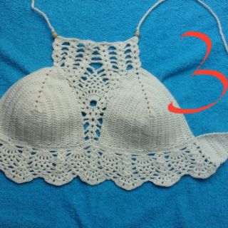 Áo croptop len móc