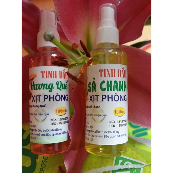 Tinh dầu xịt phòng hương quế - xả chanh 100ml