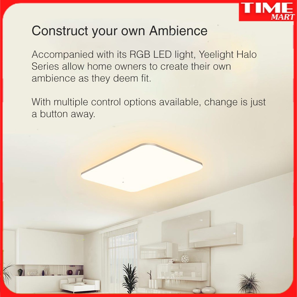 Đèn led ốp trần thông minh HALO 2020, YLXD49YL, 930X630 MM, 100W, RGB 16 TRIỆU MÀU [TIME_MART]