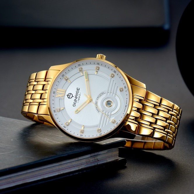 Đồng hồ nam nữ, đồng hồ cặp đôi chính hãng Sunrise 1226SA và 2226SA kính sapphire chống xước, chống nước