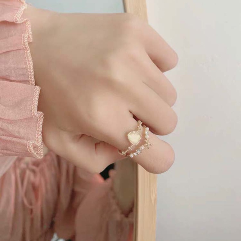 Nhẫn hình hoa trái tim nhiều lớp thời trang Hàn thích hợp làm quà tặng cho nữ/đi tiệc