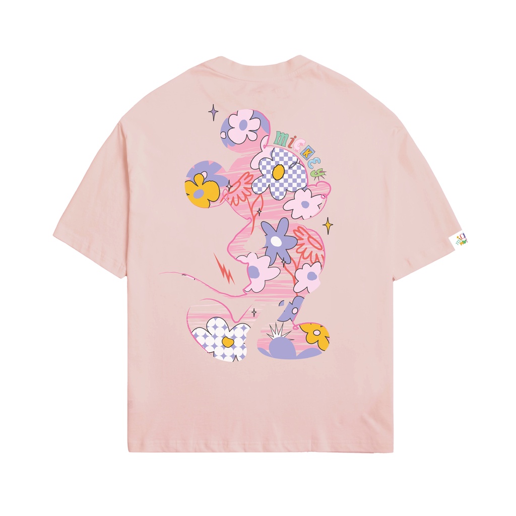 Áo Thun BOO Unisex Dáng Rộng In Graphic Logo Mickey Họa Tiết Hoa Kidult BZL