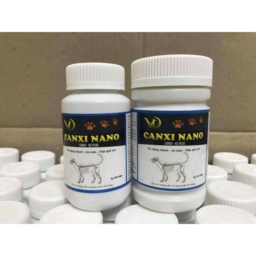 Canxi nano chó mèo cho chó bầu phục hồi bị hạ bàn tai cụp (150viên/lọ) 0