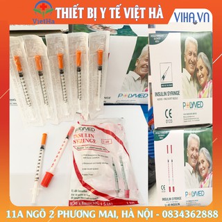 Hộp 100 Bơm kim tiêm cho người tiểu đường 1ml-U40, U100