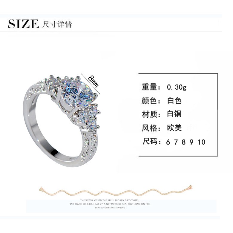 Nhẫn trang sức đính đá nhân tạo kiểu dáng sang trọng thời trang cho nữ