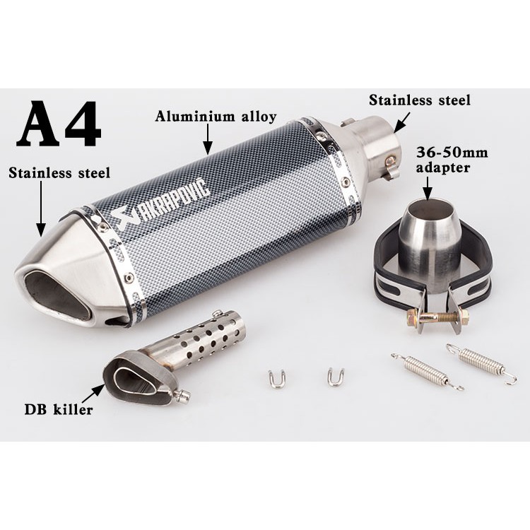 Ống Pô Giảm Thanh In Logo Akrapovic Chuyên Dụng Cho Xe Mô Tô