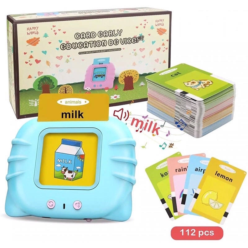 Máy đọc thẻ tiếng anh Flashcard 112 thẻ, 224 từ vựng, âm thanh chuẩn - Soleil Home