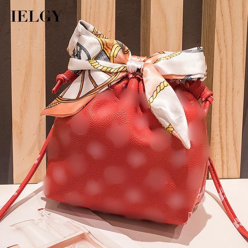 Túi dây rút bằng da PU màu trơn thời trang Hàn Quốc