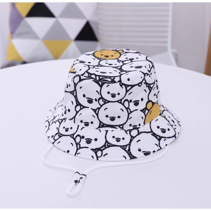 Mũ vành/nón vành cho bé cao cấp hoạ tiết mặt gấu, mickey, chữ cái ms60896