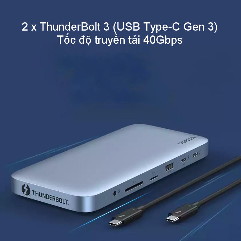 Bộ chuyển đổi Thunderbolt 3 (Type-C) đa năng 12 trong 1 UGREEN 80547 - Hàng phân phối chính hãng