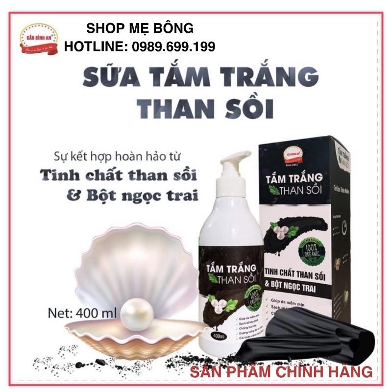 [FREESHIP]Tắm trắng than sồi Cầu Bình An 400ml