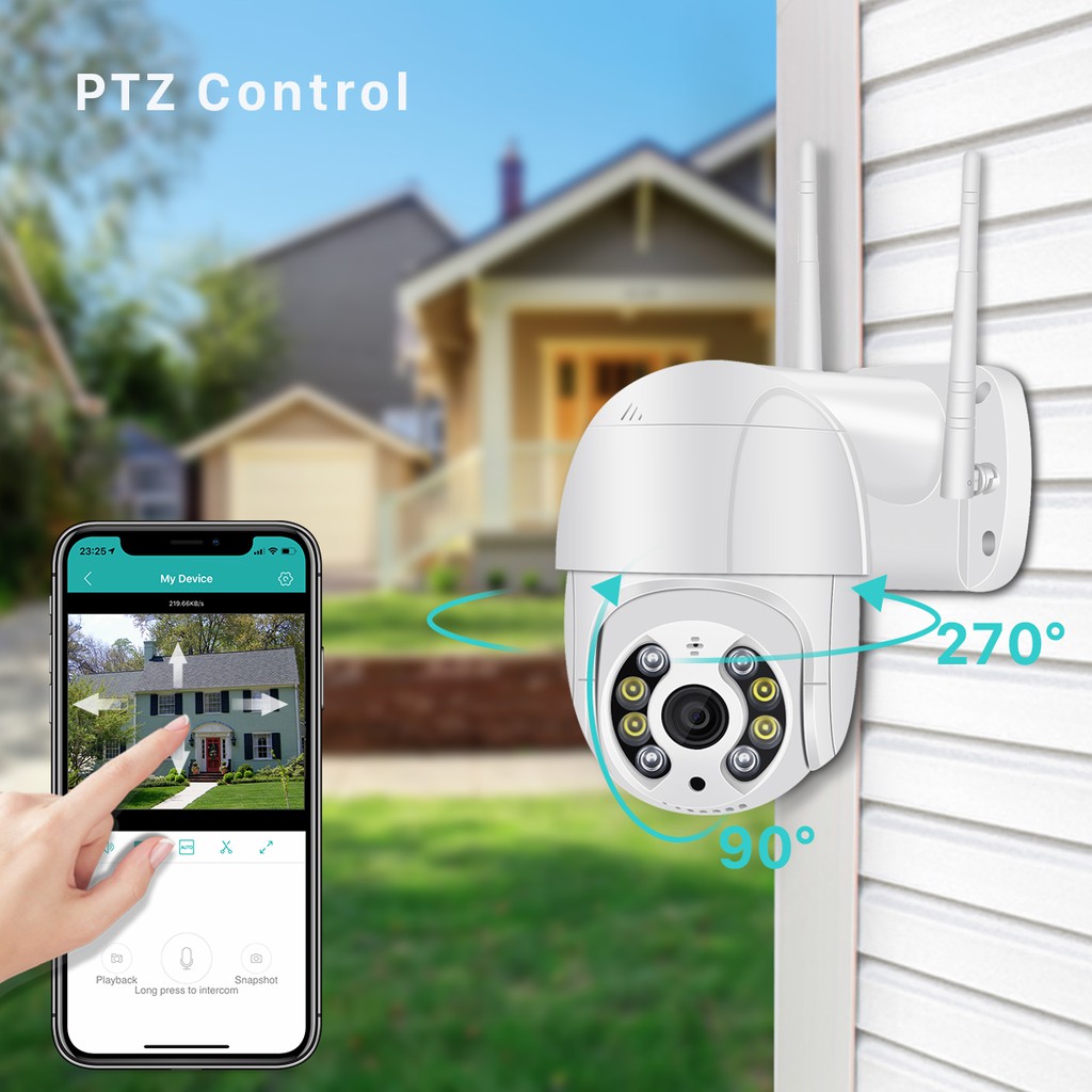 Camera quan sát tự động tầm nhìn ban đêm ICSEE APP UHD 5MP WIFI CCTV PTZ IP chống nước không dây | BigBuy360 - bigbuy360.vn