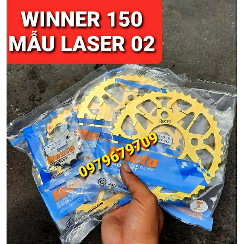 NHÔNG DĨA WINNER 150/WINNER X DĨA VÀNG MẪU DĨA THÉP LASER 02 CHÍNH HÃNG THAILAN