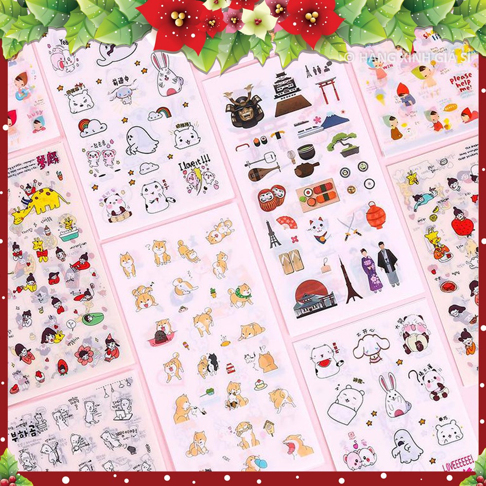 ⚜️⚜️ SET STICKER 6 miếng cute siêu rẻ. Combo 6 Miếng Dán Trang Trí