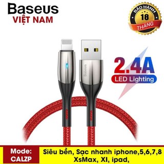 Cáp sạc siêu bền Baseus( CALZP) Chỉ Số 8 Pin Cáp cho ipad iPhone Xs Max Xs XR hỗ trợ Sạc Nhanh có đèn LED  BH 18 tháng