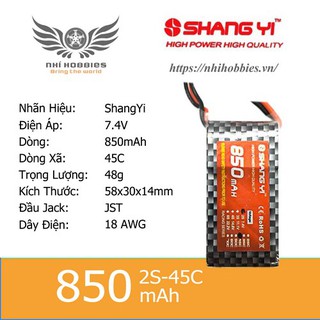 Pin Lipo ShangYi 7.4v 2s 850mAh 45C