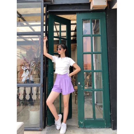 Quần short nữ ống rộng_TJO00 mầu trắng, babydoll ulzzang mềm nội y xanh