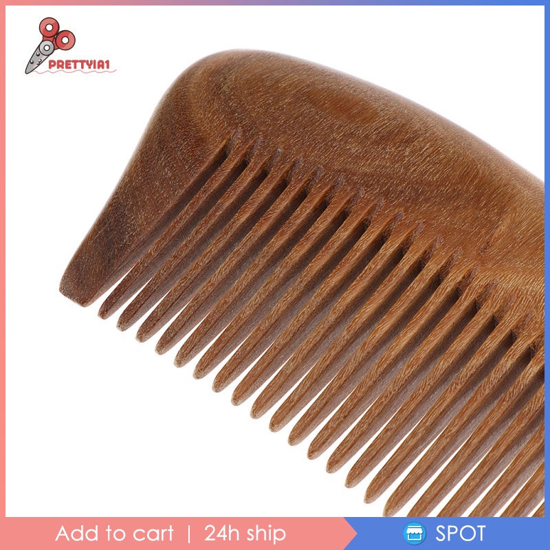 Lược Gỗ Đàn Hương Xanh Mát Xa Da Đầu Chống Tĩnh Điện Prettyia1