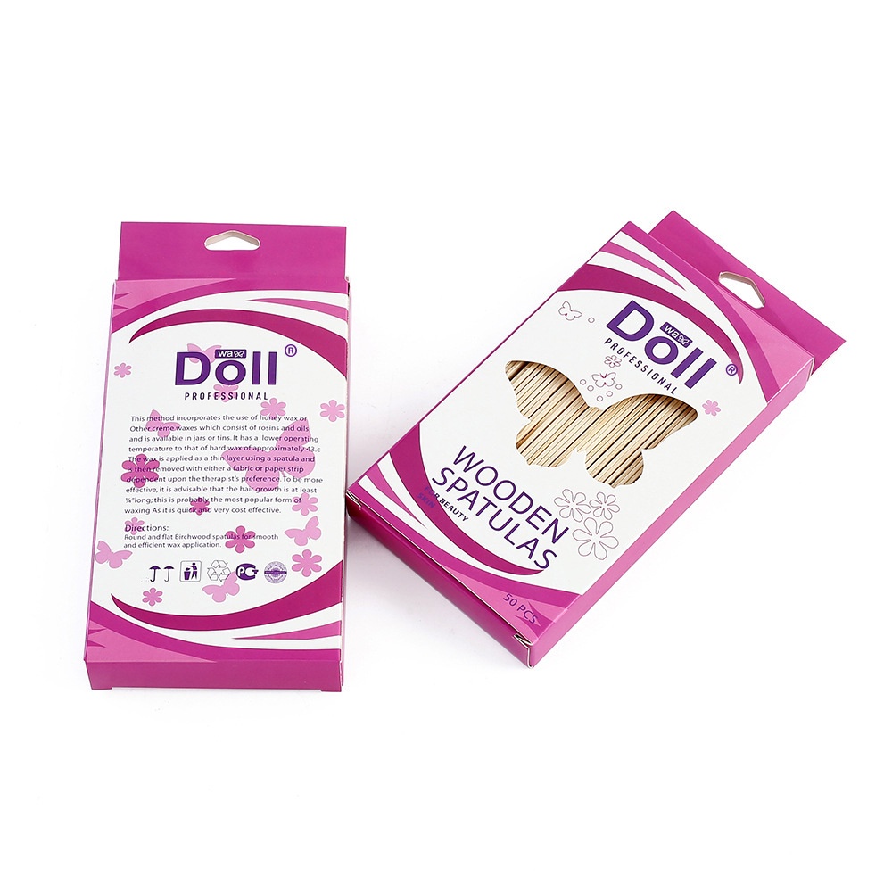 RUOALL Set 50 Que Gỗ RUOALL Bôi Sáp Tẩy Lông Dùng Một Lần 50G