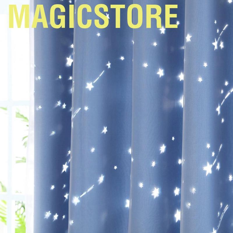 Magicstore 2PCS/Set Curtains salon Double Layer Darkening Blackout Window Curtain for Bedroom Livingroom Modern Style Su