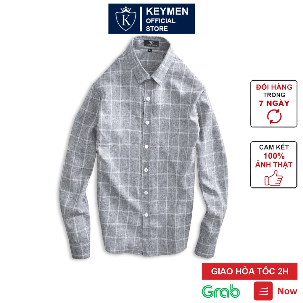 Áo sơ mi nam sọc caro cao cấp Vesca form rộng dáng thời trang công sở Hàn Quốc K