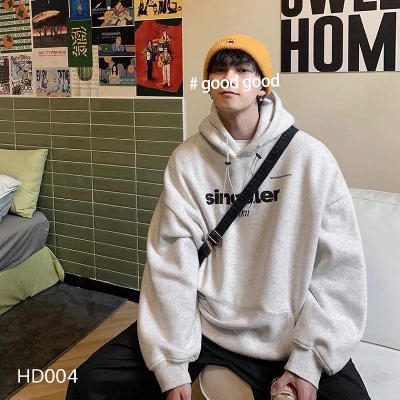 Áo hoodie chi tiết đơn giản SINGALER - HD004 T2000