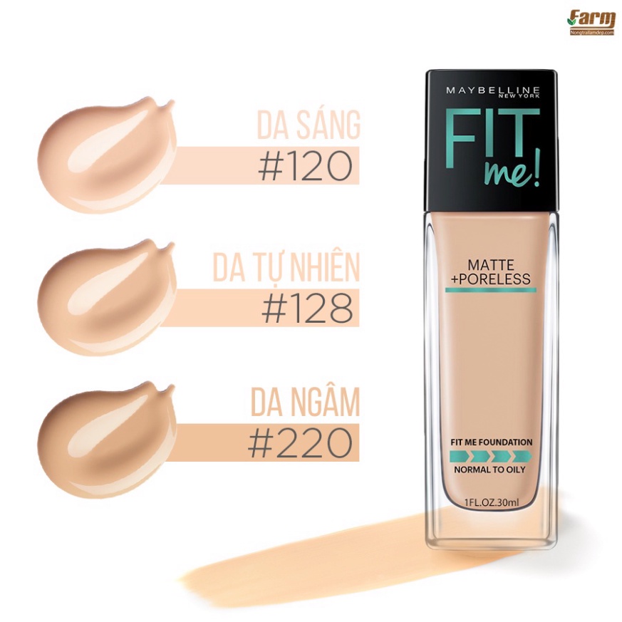 Kem nền mịn lì Maybelline Fit Me Matte + Poreless Foundation 30ml (Có Vòi Pump) - mỹ phẩm VY STORE VT  cosmetics | BigBuy360 - bigbuy360.vn