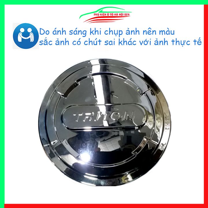 Ốp nắp xăng Triton 2016-2018 mạ crom bảo vệ chống trầy trang trí ô tô