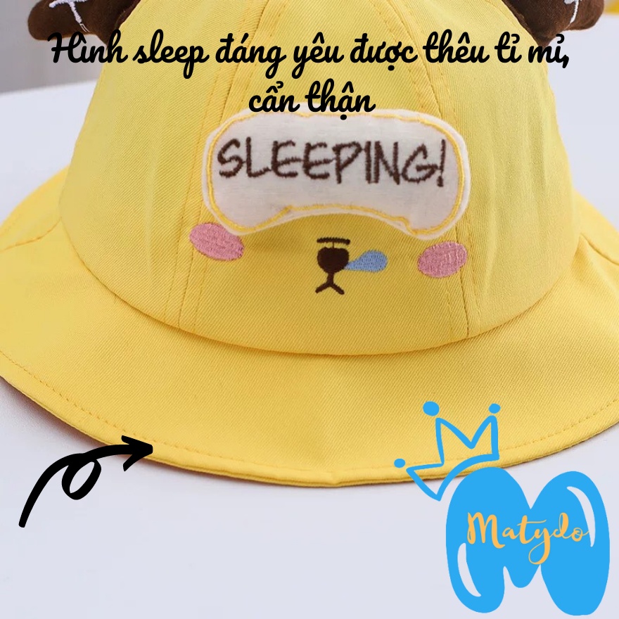 Mũ cho bé trai bé gái MATYDO rộng vành hình sleep cute đáng yêu phụ kiện mũ nón trẻ em