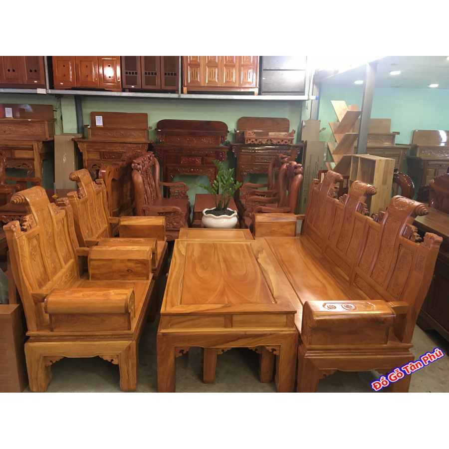 Bộ ghế sa lông gỗ gỗ gõ đỏ Lào Á Âu SA009