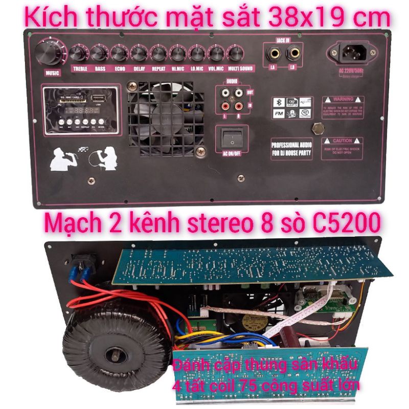 mạch loa kéo điện 2 kênh stereo đánh thùng sân khấu