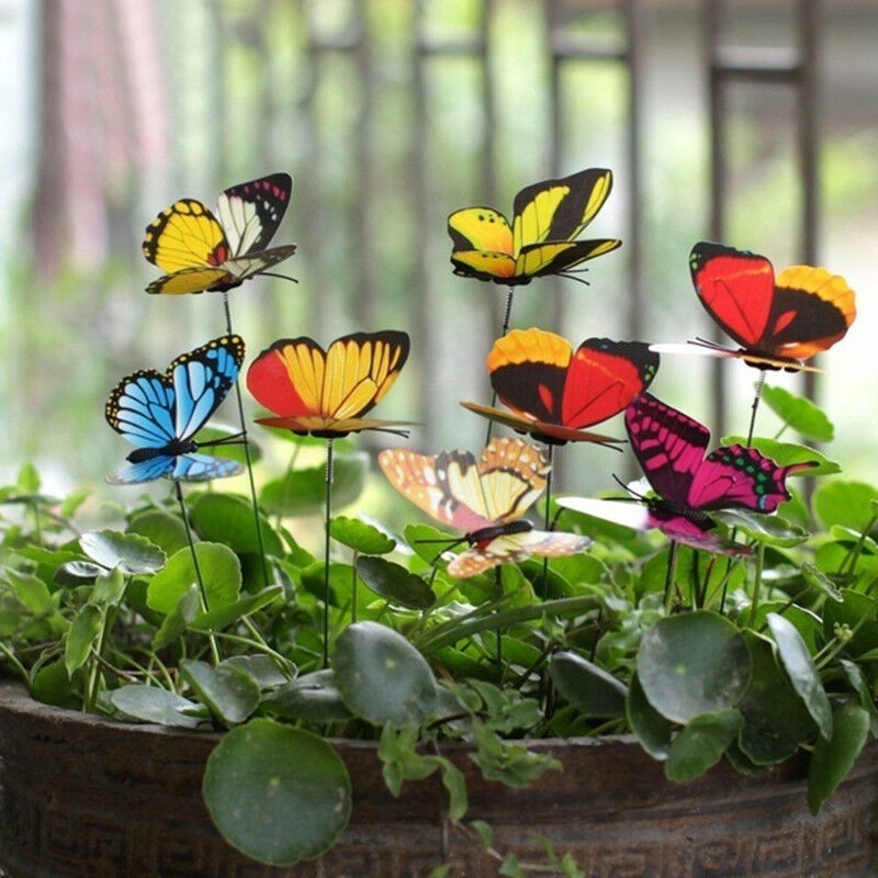 Set 10 Bươm Bướm Nhân Tạo Nhiều Màu Sắc Dùng Để Trang Trí Vườn Tiện Dụng