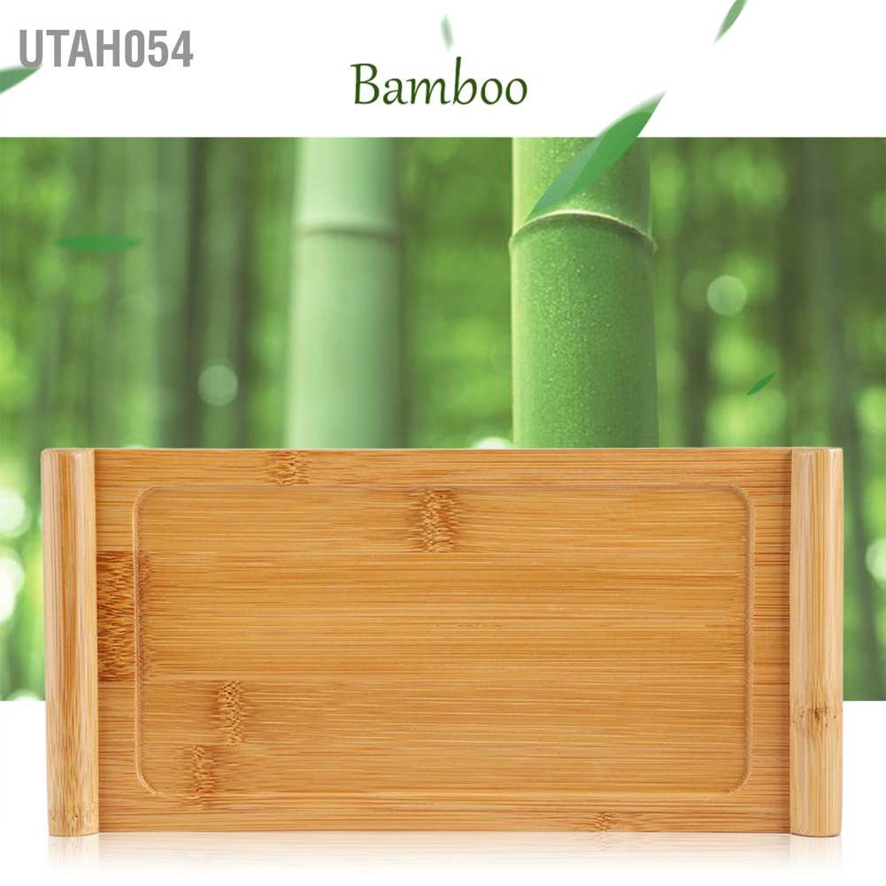 Hàng Sẵn Khay gỗ tre đựng trà / trái cây đa năng tiện dụng Khay trà tre Đĩa thức ăn tráng miệng phục vụ phụ kiện Kung Fu【Utah054】