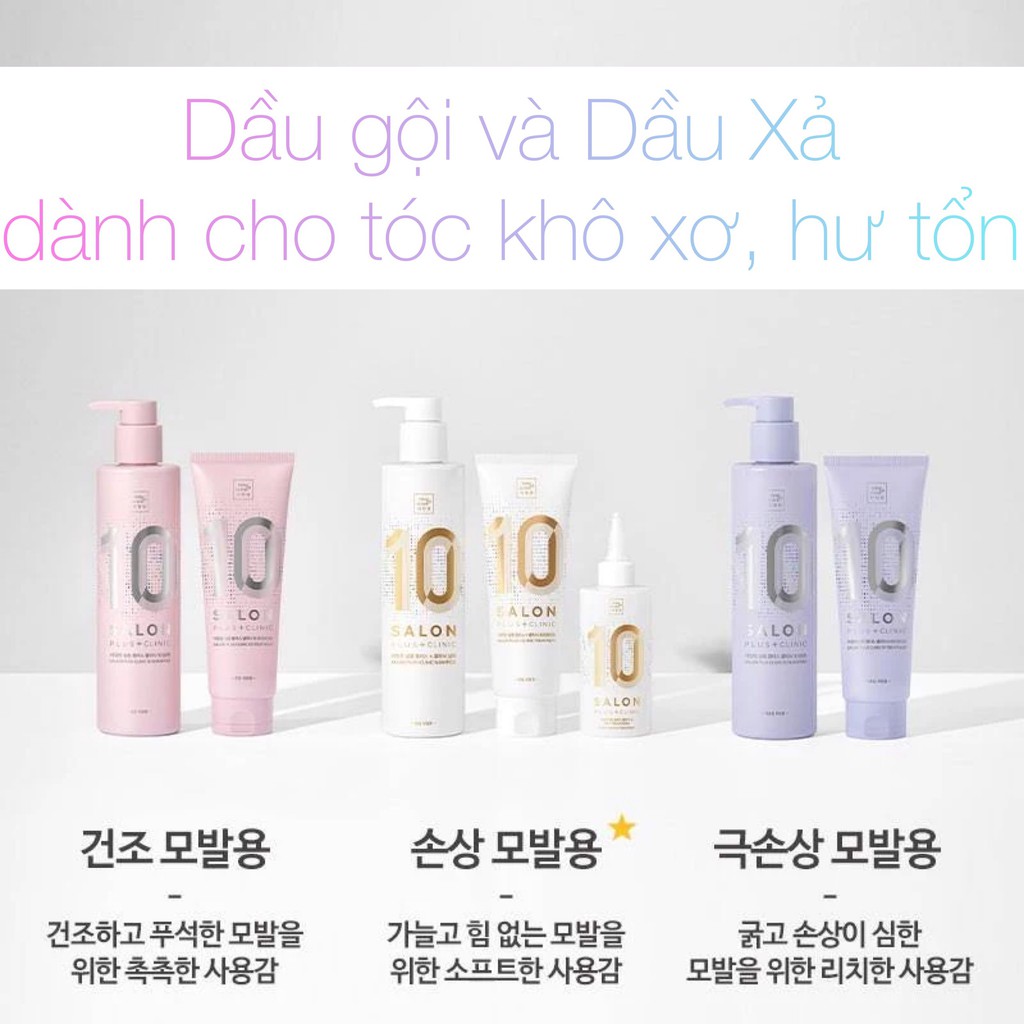 Dầu Gội Và Dầu Xả Cho Tóc Hư Tổn Mise En Scene Salon Plus Clinic 10 Shampoo 500ml