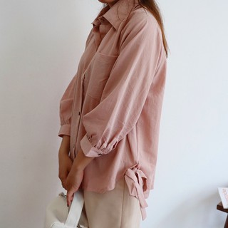 Áo sơ mi đũi buộc nơ 2 bên - Tying Shirt - by ufothebasic