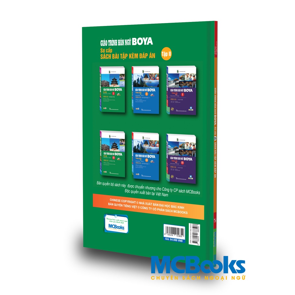 Sách Giáo Trình Hán Ngữ Boya Sơ Cấp 2 Sách Bài Tập Kèm Đáp Án (Dùng App MCBooks)