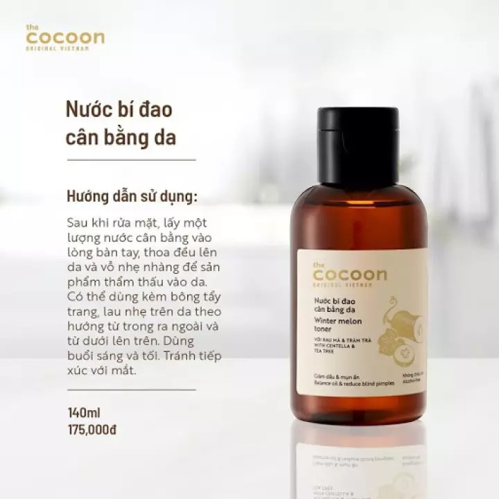 Nước bí đao không cồn cân bằng da Cocoon 140ml - Từ Hảo