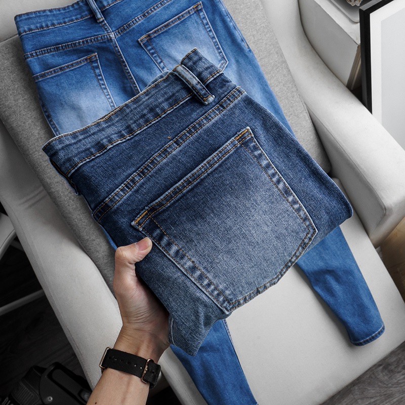 [⚡GIẢM SÂU⚡️VNXK] Quần jean nam co giãn slimfit xuất xịn - màu bụi rách