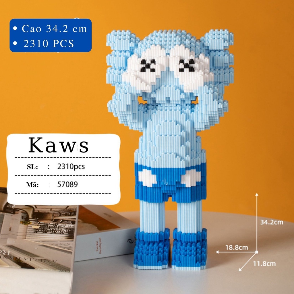 Kaws size lớn Đồ chơi lắp ráp mô hình nhân vật Kaws tặng kèm búa lắp ghép