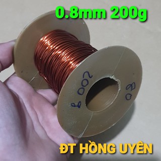 (0.8mm 200g) DÂY ĐỒNG QUẤN BIẾN ÁP CƠ, BIẾN ÁP 220v. DÂY ĐỒNG QUẤN ĐỘNG CƠ. DÂY ĐỒNG 0.8mm BỌC EMAY CÁCH ĐIỆN