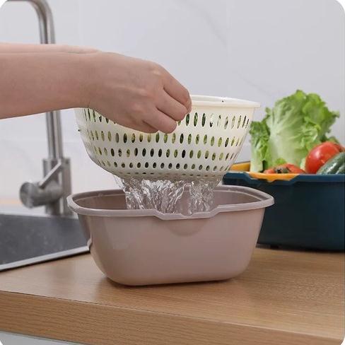 Rổ nhựa chữ nhật kèm chậu bộ 6 món hàng cao cấp 3288+89+90