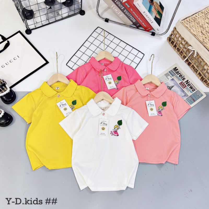 POLO BÉ GÁI  Áo phông có cổ bé gái size đại