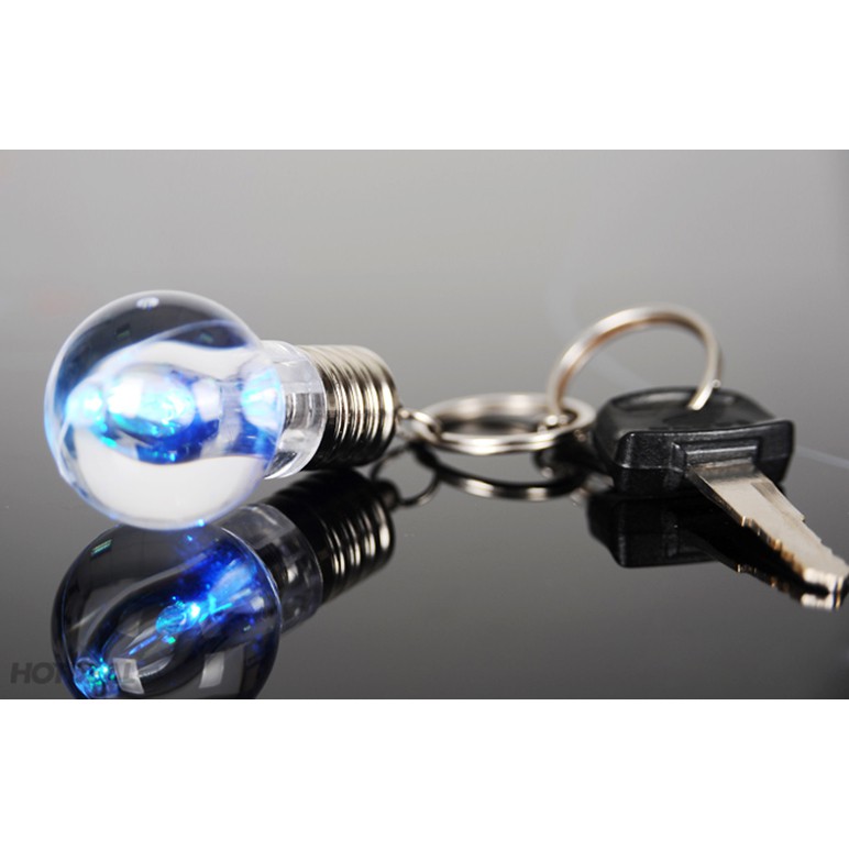 Móc khóa bóng đèn có led 7 màu (Trong suốt)