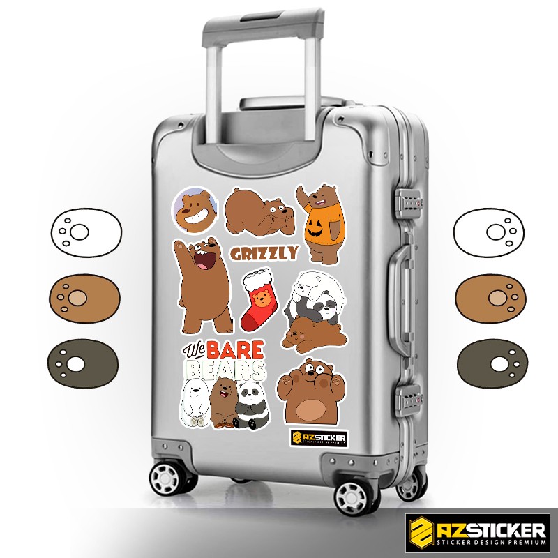 Set 3 Bộ Hình Dán Singer Sticker Gấu We Bare Bear | Sticker Dán Laptop , Điện Thoại Nón Bảo Hiểm Chống Thấm Nước