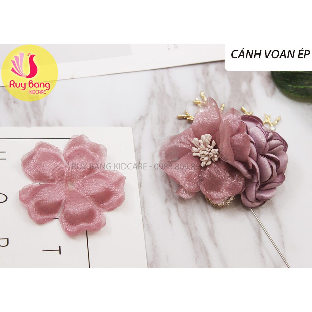 Cánh voan ép 2 lớp sz 5.2cm dùng làm hoa cài áo hay hoa đính kết trang phục